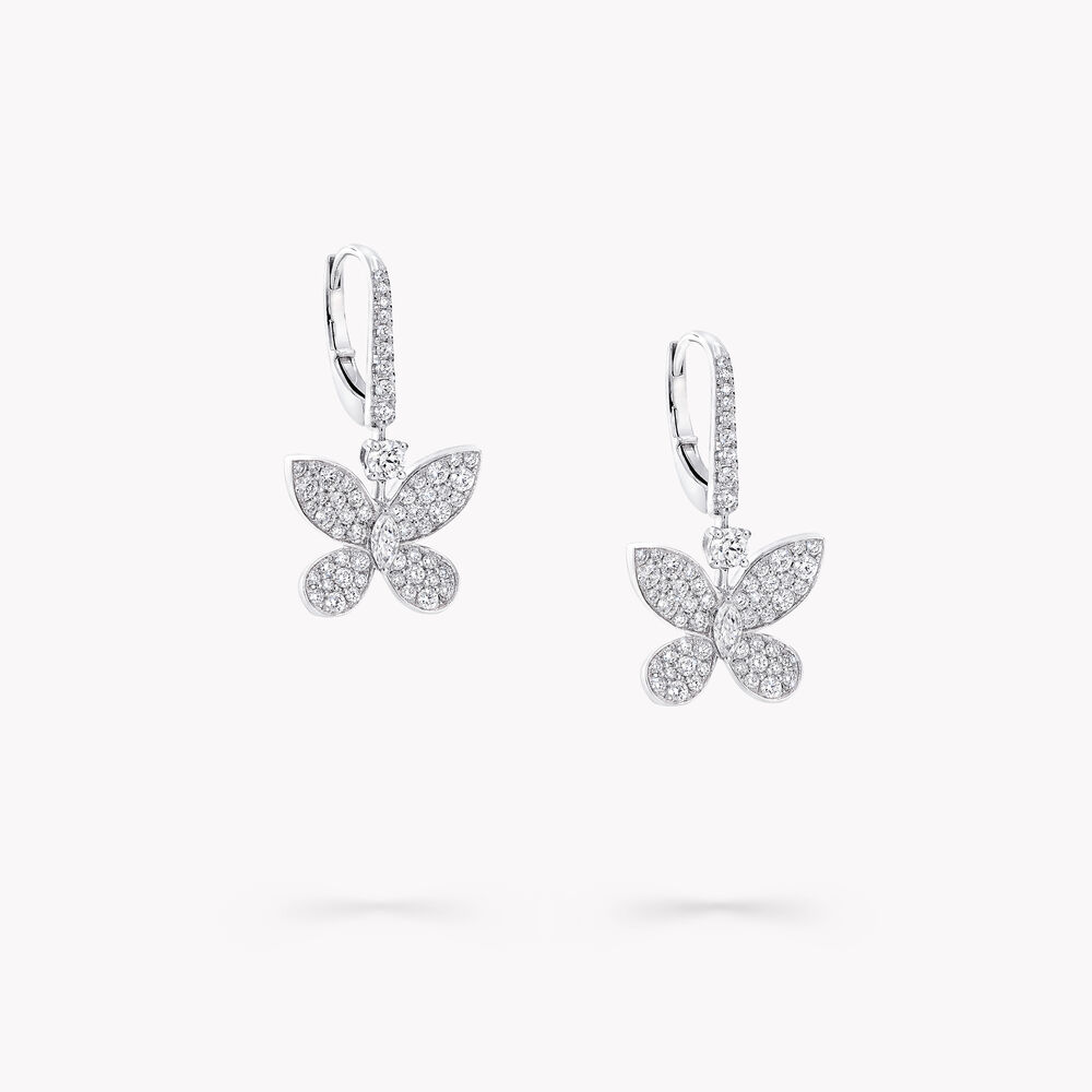 Pavé Butterfly Mini Diamond Drop Earrings